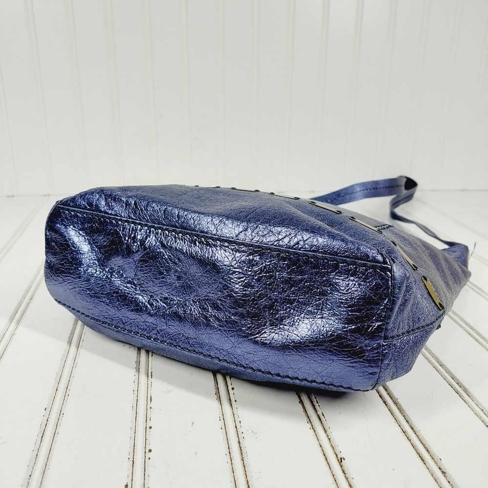 Metallic Blue Women’s Shoulder Bag - Picture 10 of 16